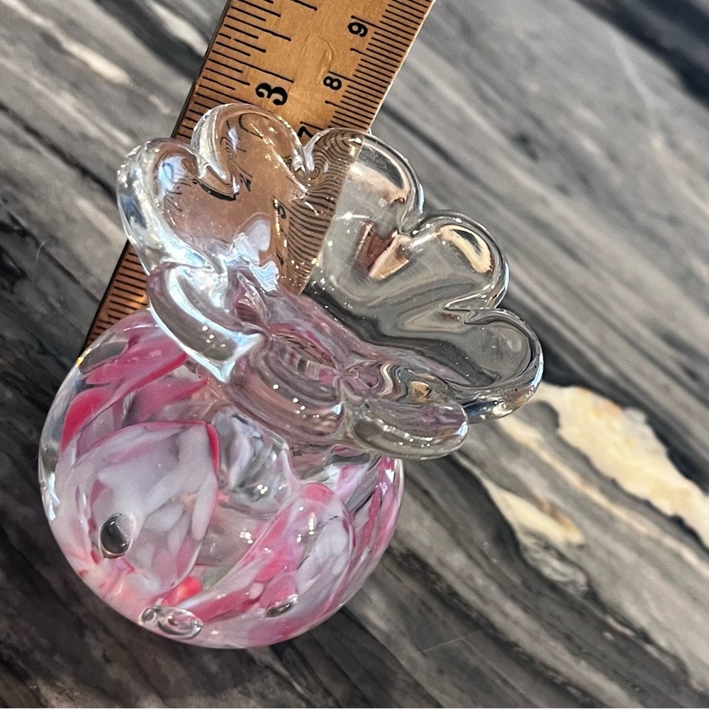 Bart Zimmerman Pink Controlled Bubble Ruffled Paperweight Bud Vase - Picture 8 of 10